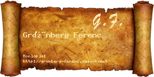 Grünberg Ferenc névjegykártya